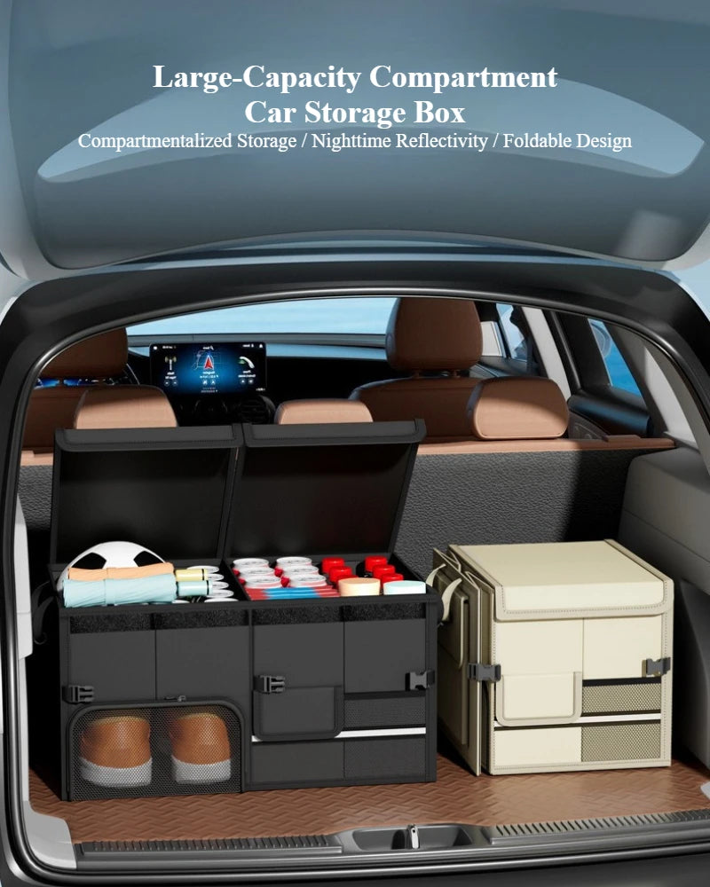Foldable Car Boot Organiser — 60L Large Capacity Storage Box