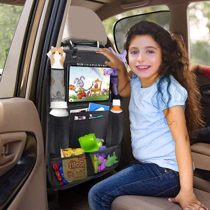 Car Backseat Organiser with Tablet Holder & Storage Pockets