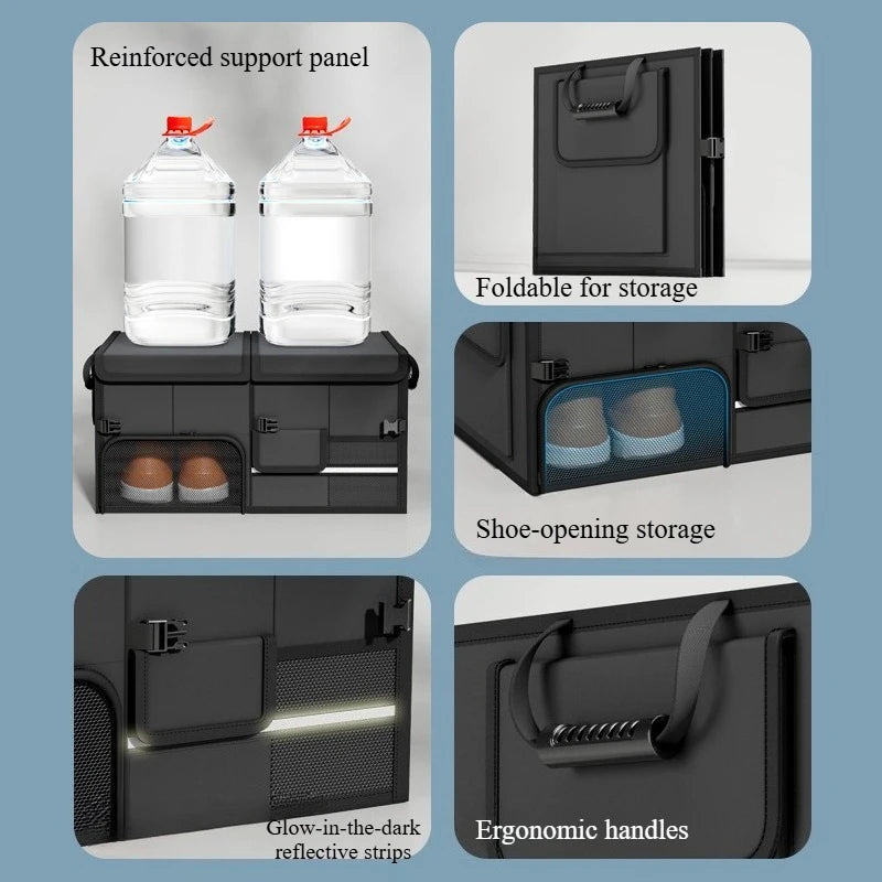 Foldable Car Boot Organiser — 60L Large Capacity Storage Box