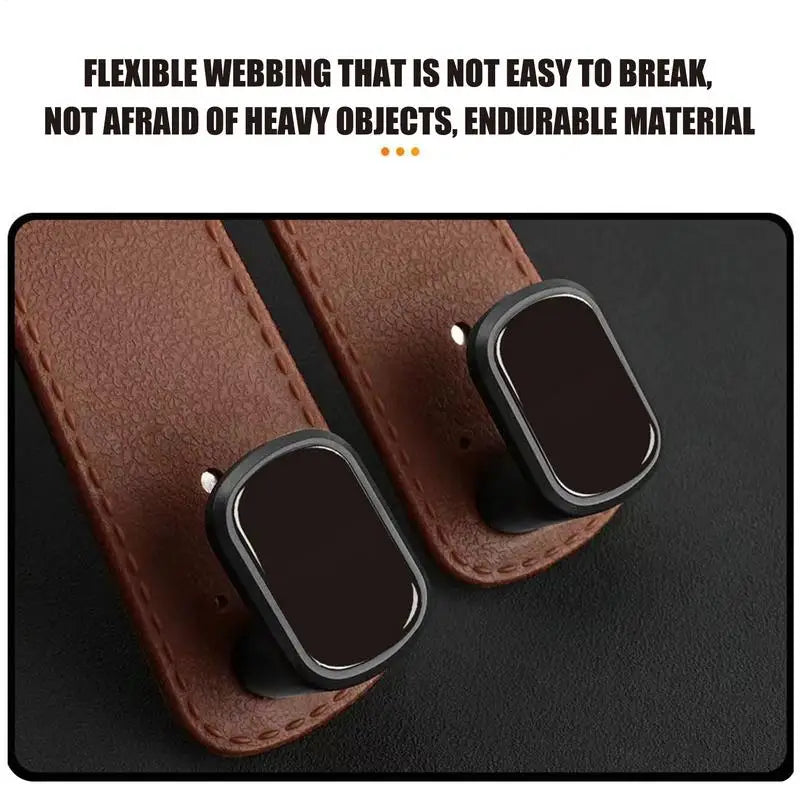 2-in-1 PU Leather Car Headrest Hook for Bags & Purses