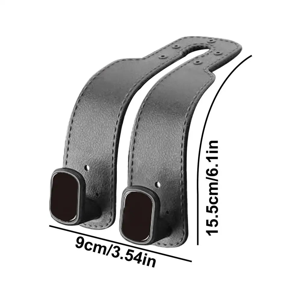 2-in-1 PU Leather Car Headrest Hook for Bags & Purses