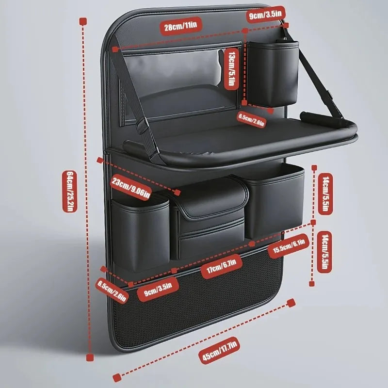 Car Backseat Organiser with Foldable Table Tray & Tablet Holder
