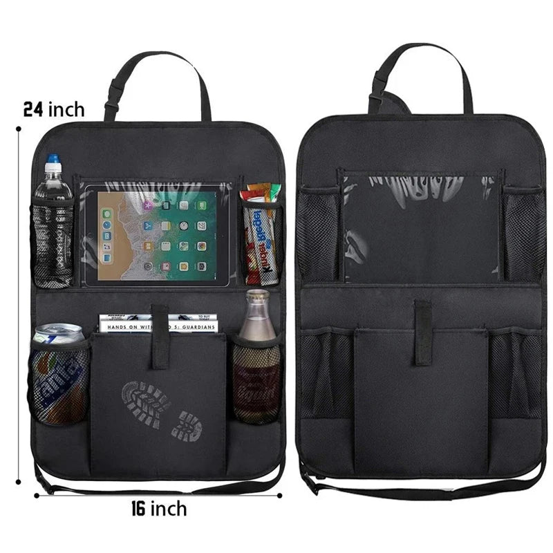 Car Backseat Organiser with Tablet Holder & Storage Pockets